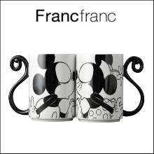 [FRANCFRANC] 프랑프랑 디즈니 미키&amp;미니마우스 머그컵 세트 화이트 300ml-도톤보리몰
